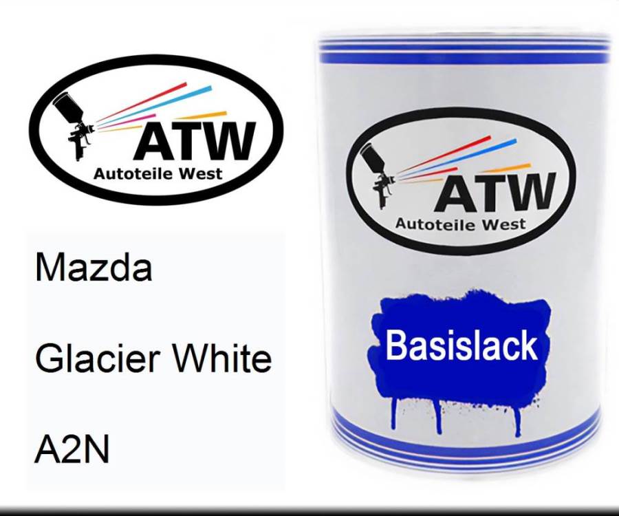 Mazda, Glacier White, A2N: 500ml Lackdose, von ATW Autoteile West.